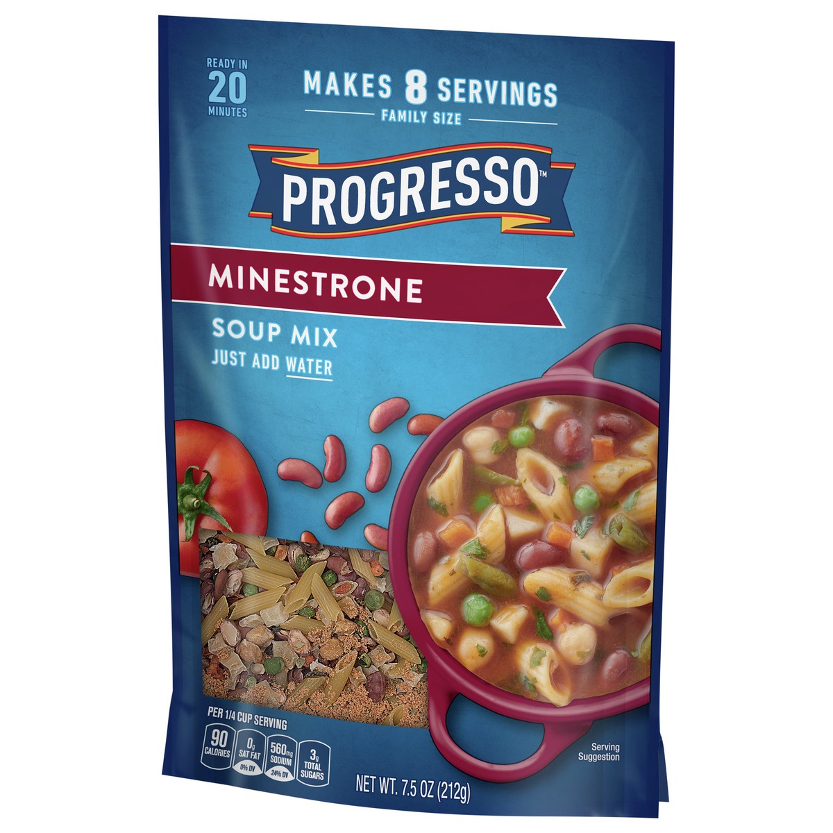 slide 6 of 9, Progresso Minestrone Dry Soup Mix, Family Size, 7.5 oz., 7.5 oz