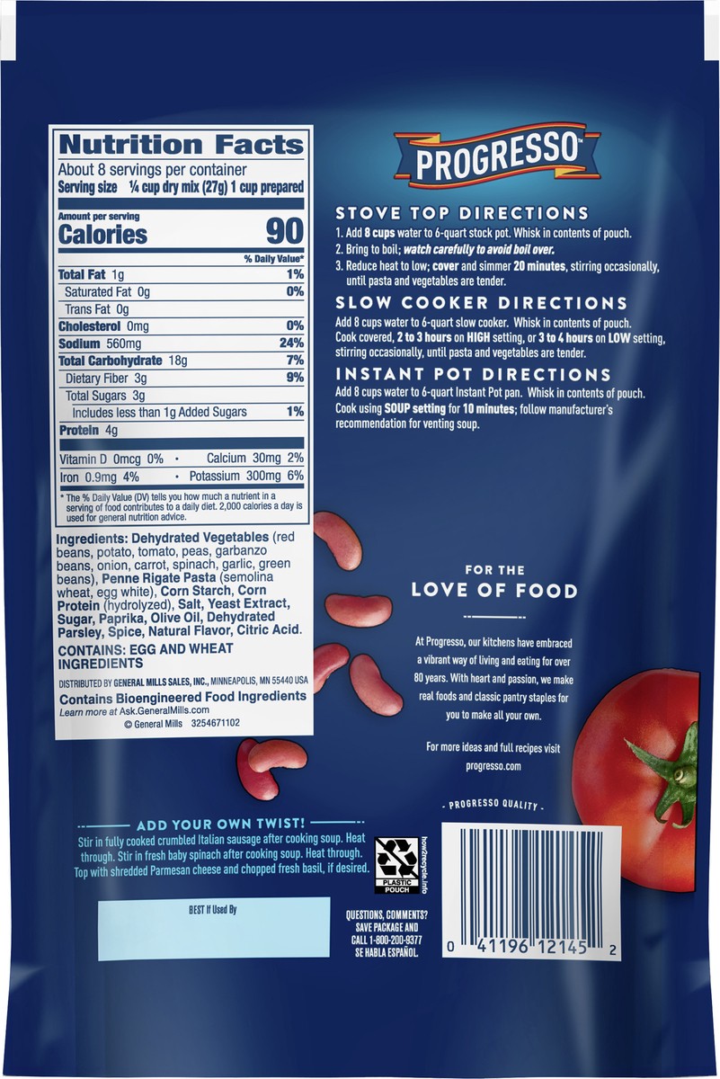 slide 2 of 9, Progresso Minestrone Dry Soup Mix, Family Size, 7.5 oz., 7.5 oz