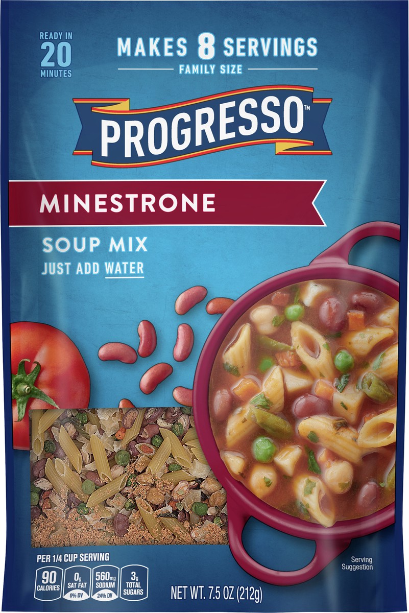 slide 7 of 9, Progresso Minestrone Dry Soup Mix, Family Size, 7.5 oz., 7.5 oz