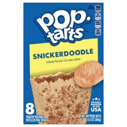 Pop-Tarts Toaster Pastries, Breakfast Foods, Kids Snacks, Snickerdoodle, 13.5oz Box, 8 Pop-Tarts