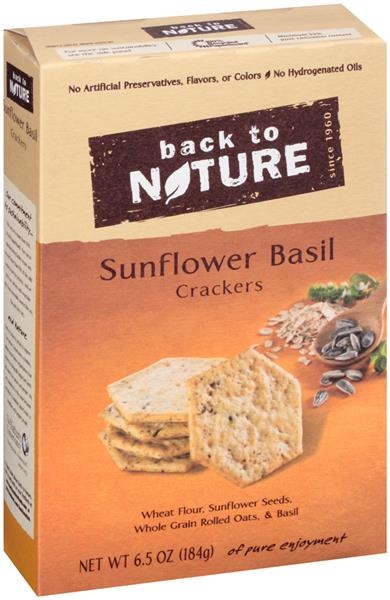 slide 1 of 4, Back to Nature Sunflower Basil Crackers, 6.5 oz