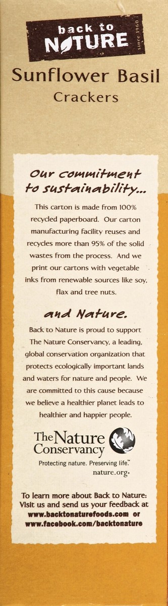 slide 3 of 4, Back to Nature Sunflower Basil Crackers, 6.5 oz