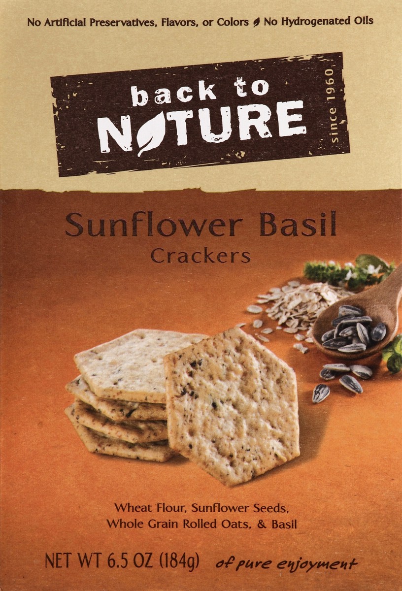 slide 4 of 4, Back to Nature Sunflower Basil Crackers, 6.5 oz