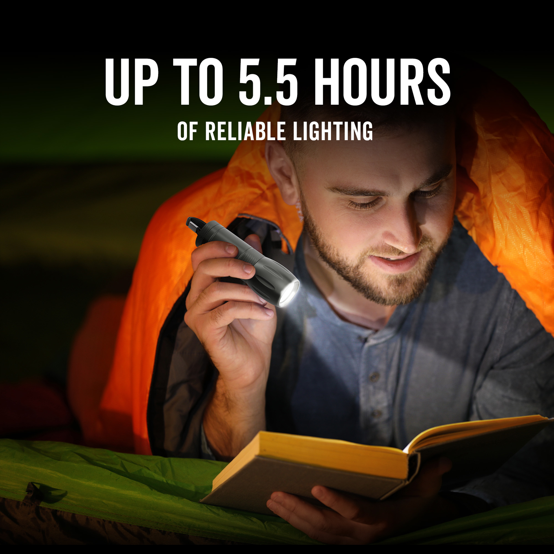 slide 6 of 6, Rayovac Compact Metal LED Flashlight, 80 Lumen, Durable Emergency Light, Batteries Included, 1 ct