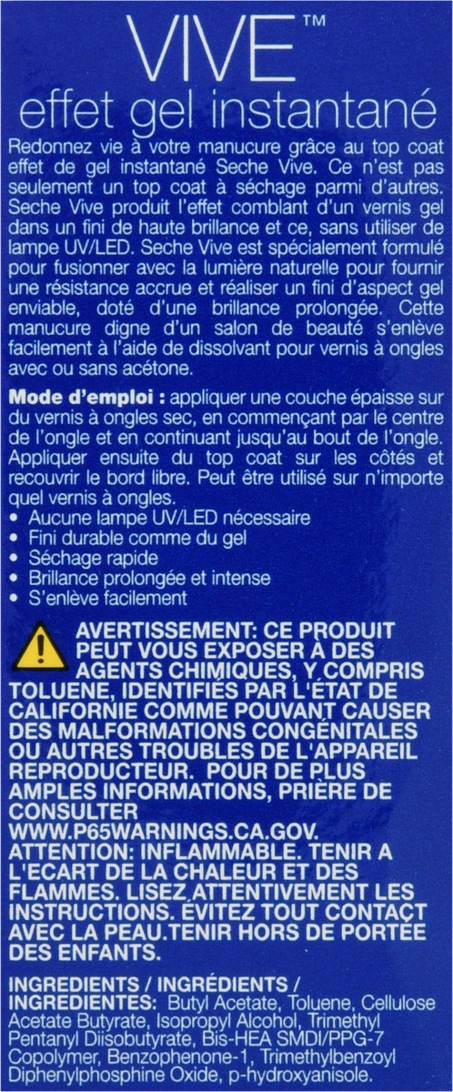 slide 2 of 9, Seche Vive Top Coat Instant Gel Effect 0.5 fl oz, 0.5 fl oz