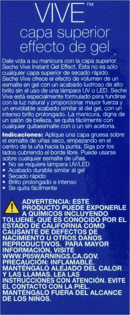 slide 8 of 9, Seche Vive Top Coat Instant Gel Effect 0.5 fl oz, 0.5 fl oz