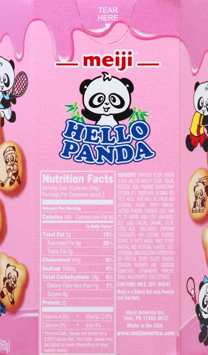 slide 8 of 10, Meiji Hello Panda Biscuits with Strawberry Cream, 2 oz