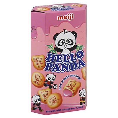 slide 1 of 10, Meiji Hello Panda Biscuits with Strawberry Cream, 2 oz