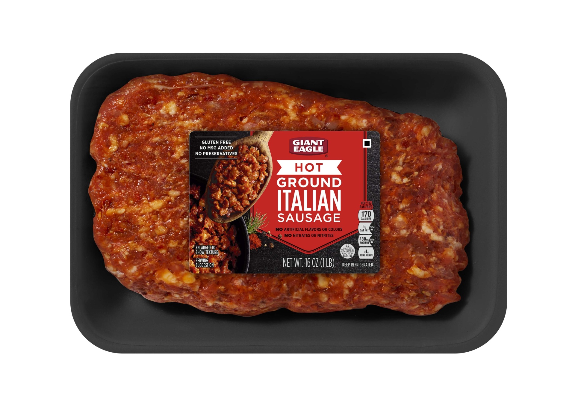 slide 1 of 1, Giant Eagle Italian Sausage Ground, Hot, 16 oz