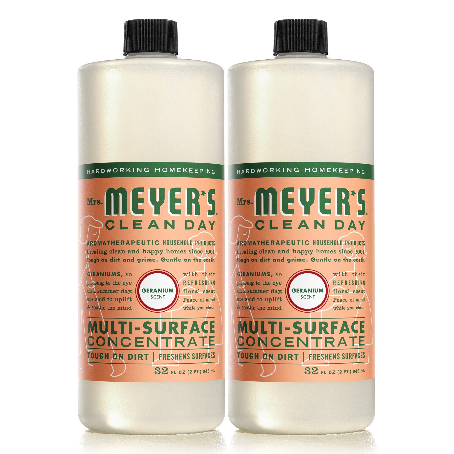 slide 1 of 3, Mrs. Meyer's Mrs. Meyer''s Clean Day Multi-Surface Cleaner Concentrate, Geranium Scent, 32 Ounce Bottle, 32 fl oz