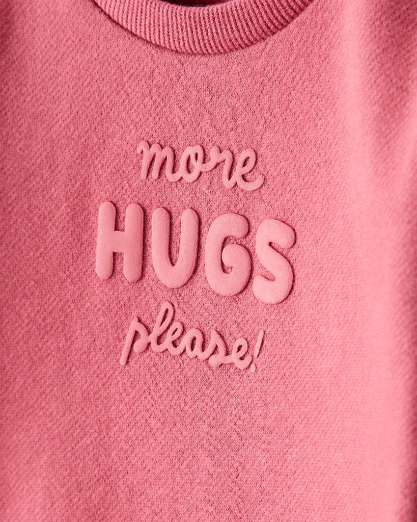 slide 3 of 3, Carter's Carters Baby Girl DayDream Fleece More Hugs Please Long-Sleeve Pullover Sweatshirt - Pink Pink 3M, 1 ct