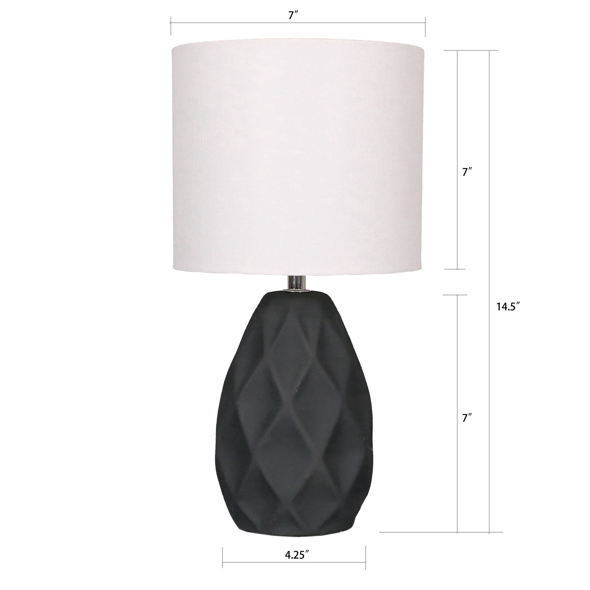 slide 4 of 4, 14.5" Gray Ceramic Table Lamp With White Fabric Shade By Ashland, 14.5 in