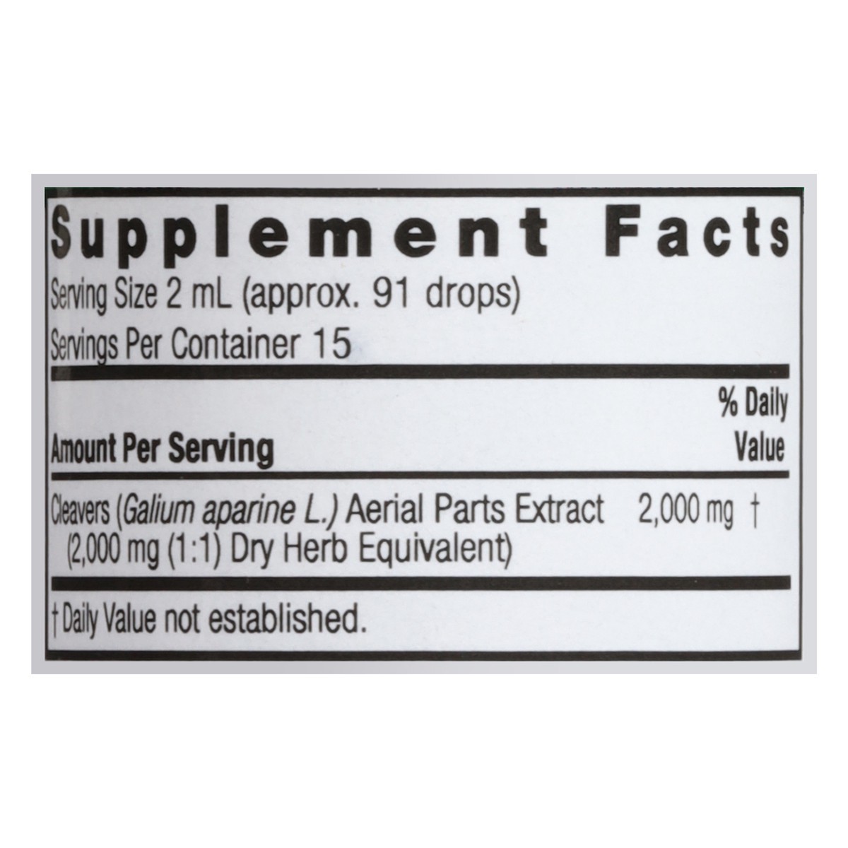 slide 13 of 14, Nature's Answer 2000 mg Cleavers Aerial Parts Fluid Extract 1 fl oz, 1 fl oz