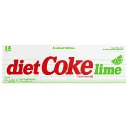Diet Coke Lime Fridge Pack Cans, 12 fl oz, 12 Pack