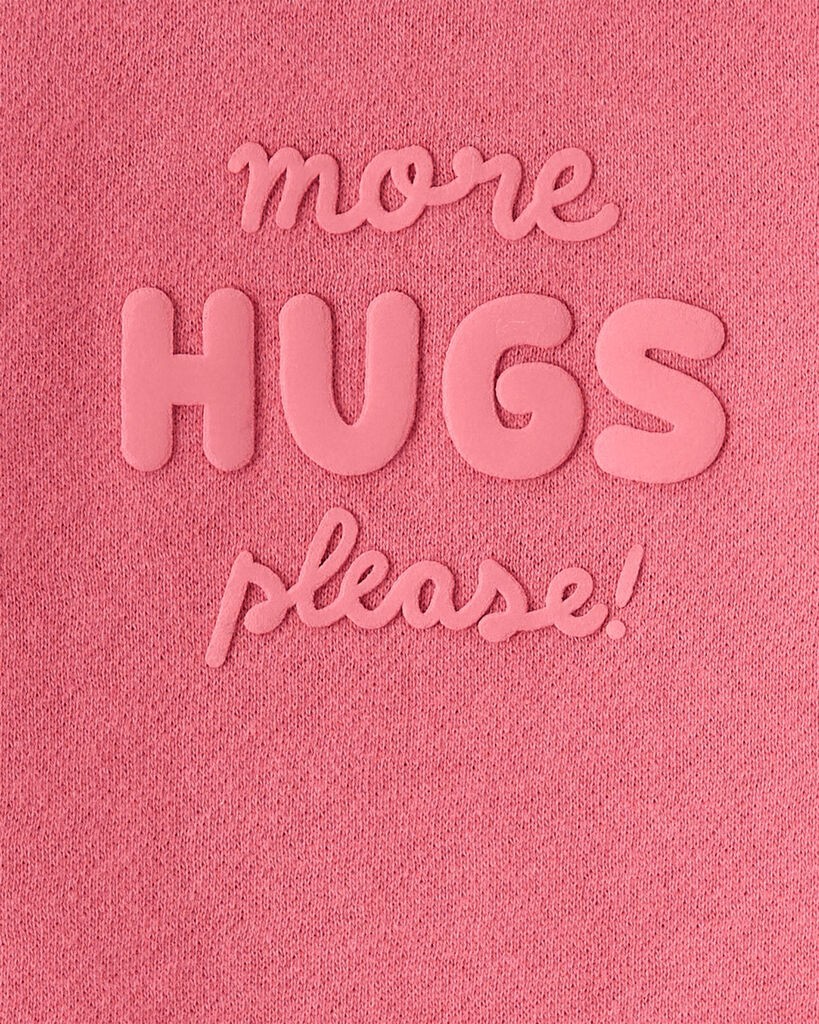 slide 3 of 3, Carter's Carters Baby Girl DayDream Fleece More Hugs Please Long-Sleeve Pullover Sweatshirt - Pink Pink 6M, 1 ct