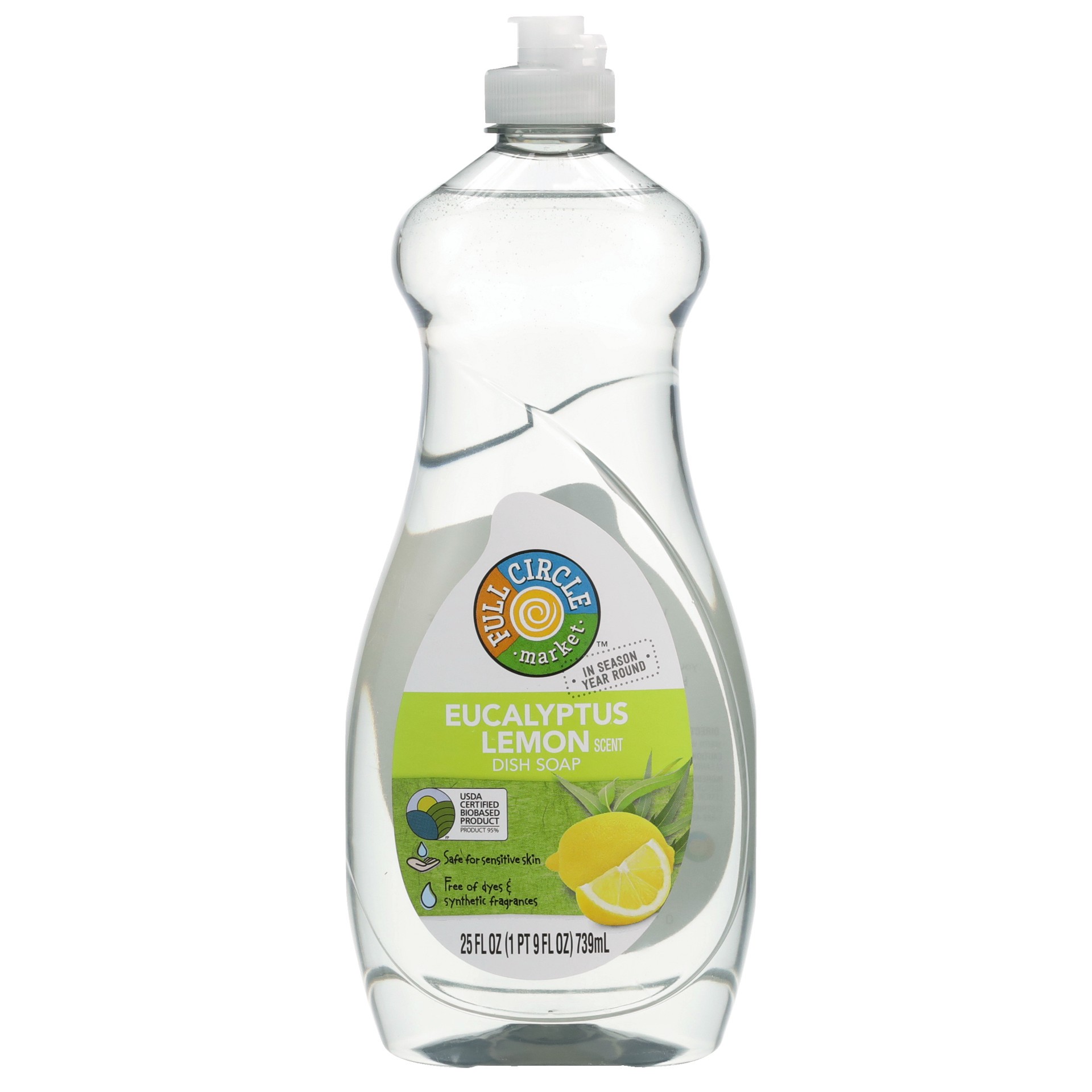 slide 1 of 6, Full Circle Market Eucalyptus Lemon Scent Dish Soap 25 oz, 25 oz
