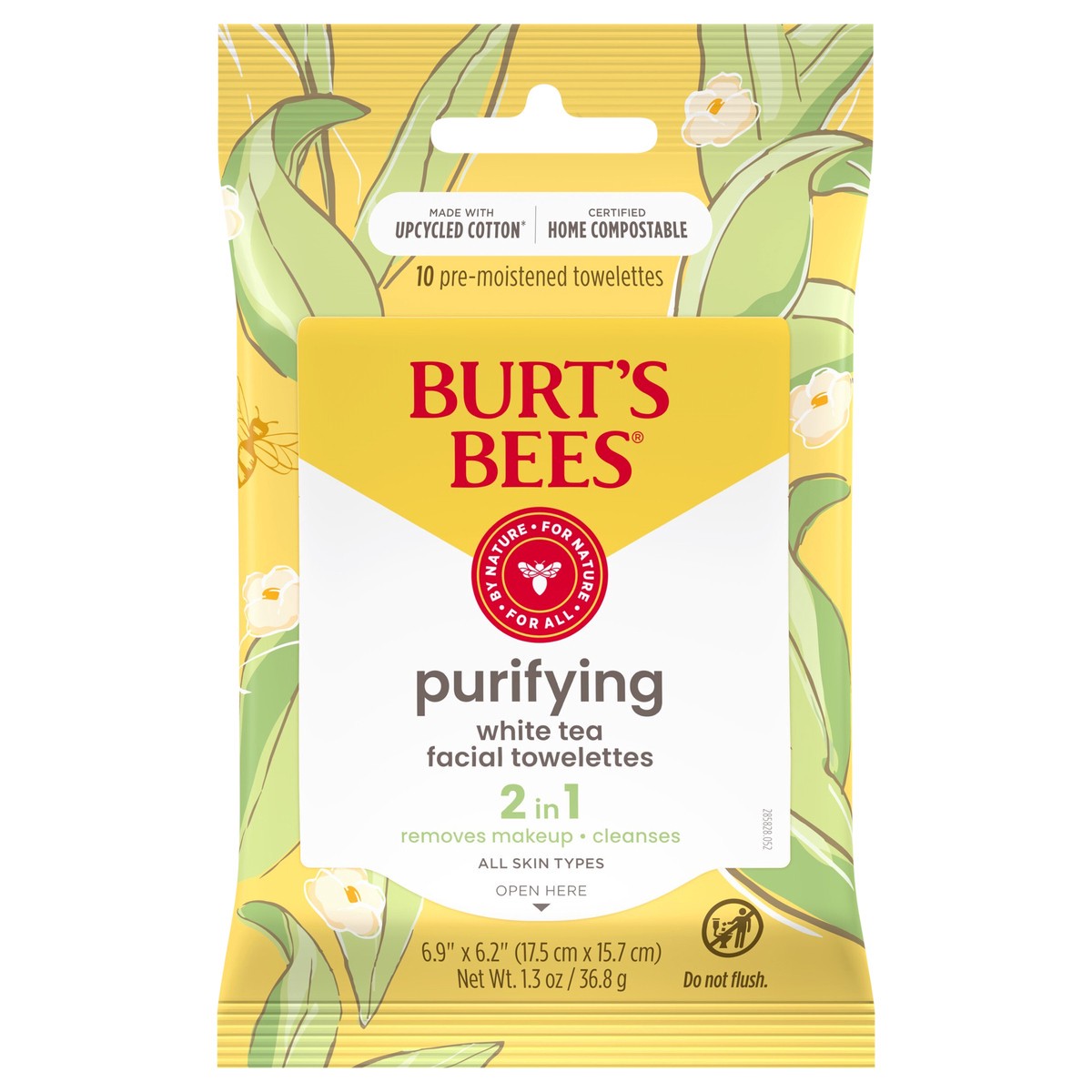 slide 1 of 5, Burt's Bees Purifying with White Tea Facial Cleanser Towelettes, 10 ct