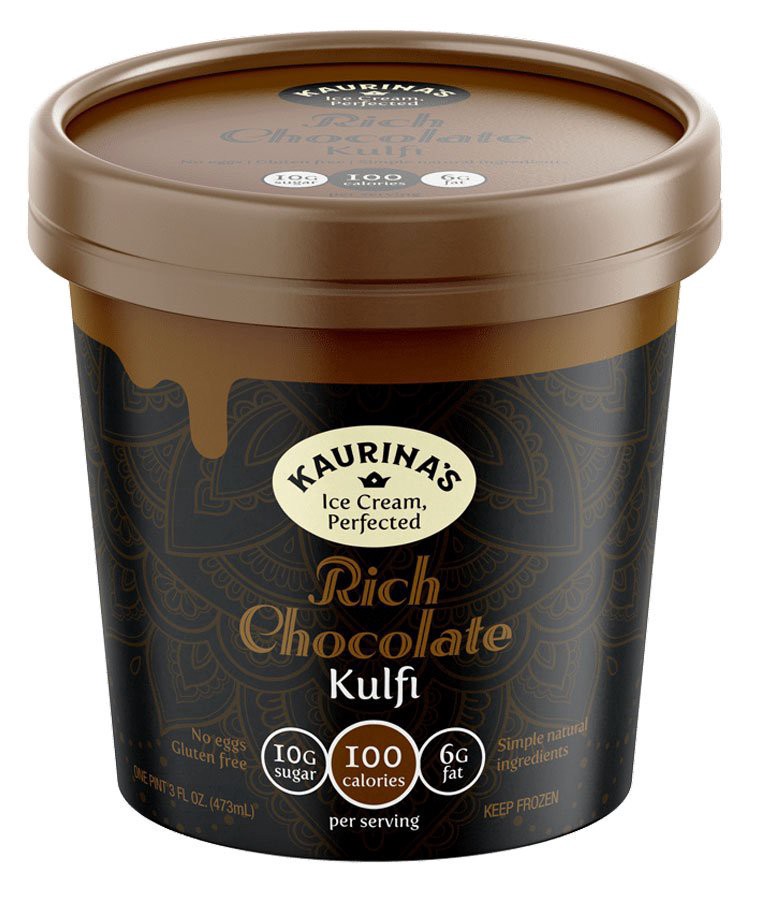 slide 1 of 1, Kaurina's Indian Ice Cream Rich Chocolate Kulfi 1 pt, 1 pint