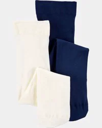 Carter's Baby Girl 2-Pack Tights - Navy/Ivory Navy/Ivory 12-24