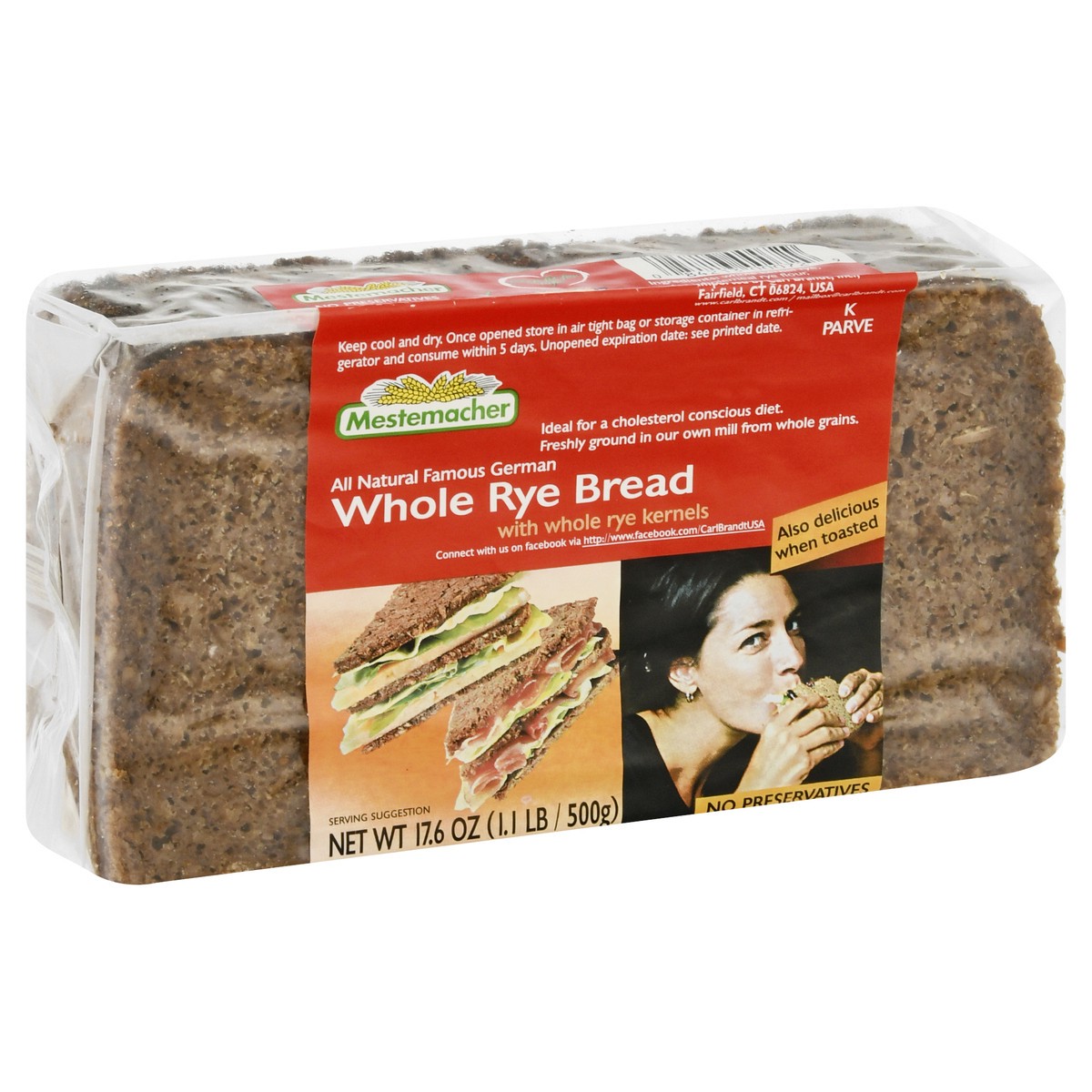 slide 2 of 9, Mestemacher Bread,Whole Rye, 17.6 oz