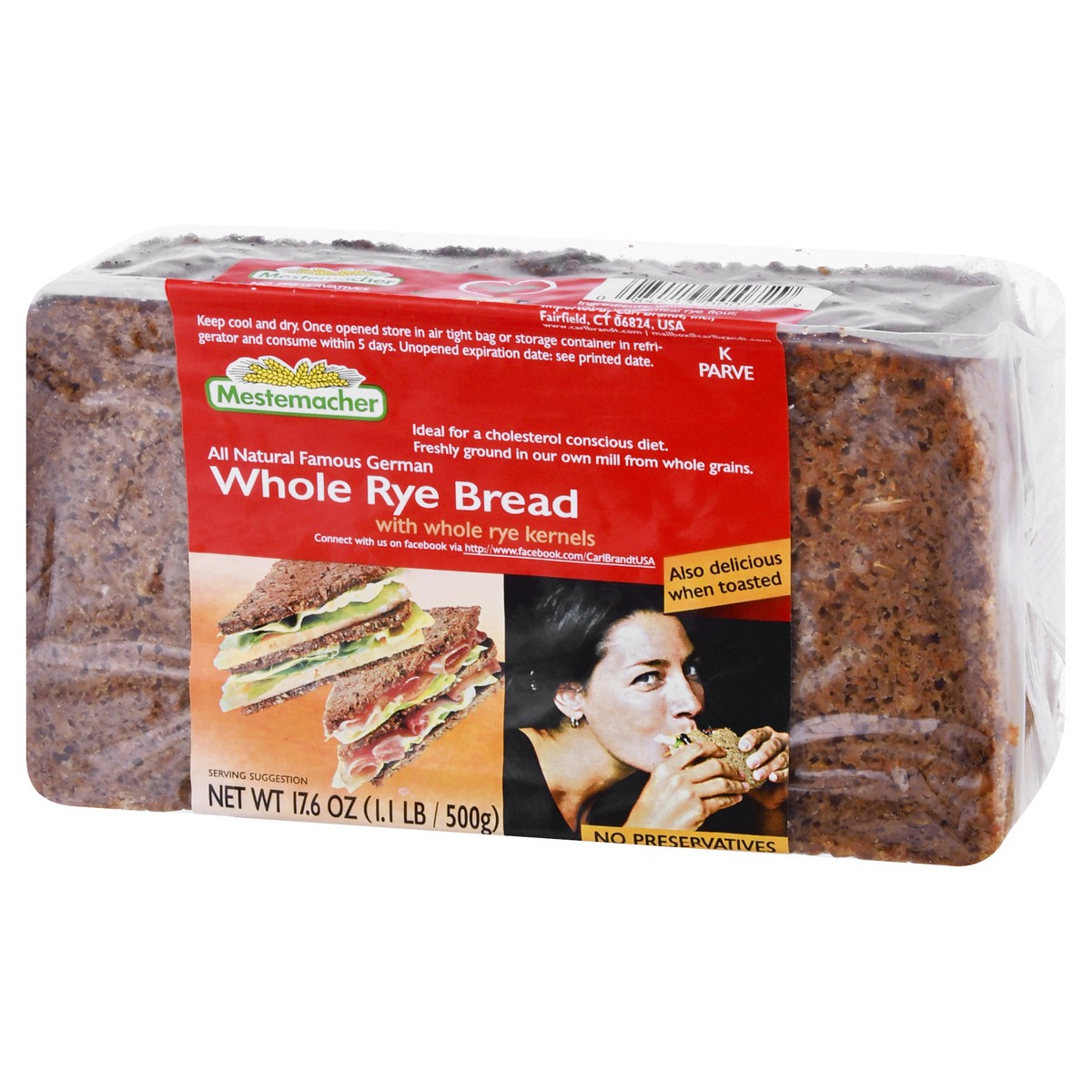 slide 3 of 9, Mestemacher Bread,Whole Rye, 17.6 oz