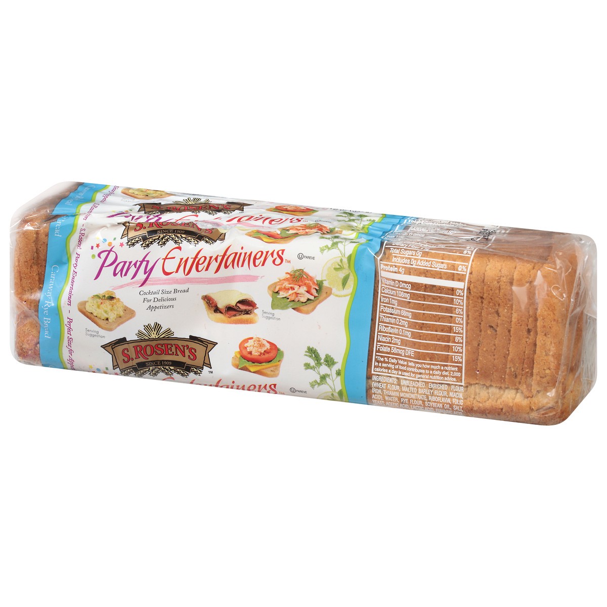 slide 9 of 11, S. Rosen's Caraway Cocktail Rye Bread, 12 oz