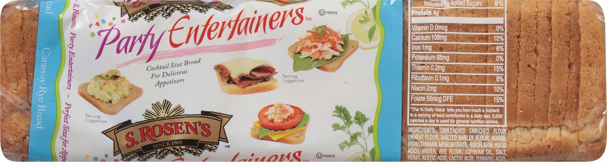 slide 10 of 11, S. Rosen's Caraway Cocktail Rye Bread, 12 oz