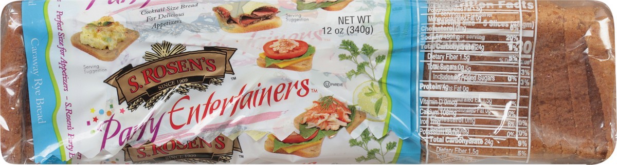 slide 5 of 11, S. Rosen's Caraway Cocktail Rye Bread, 12 oz