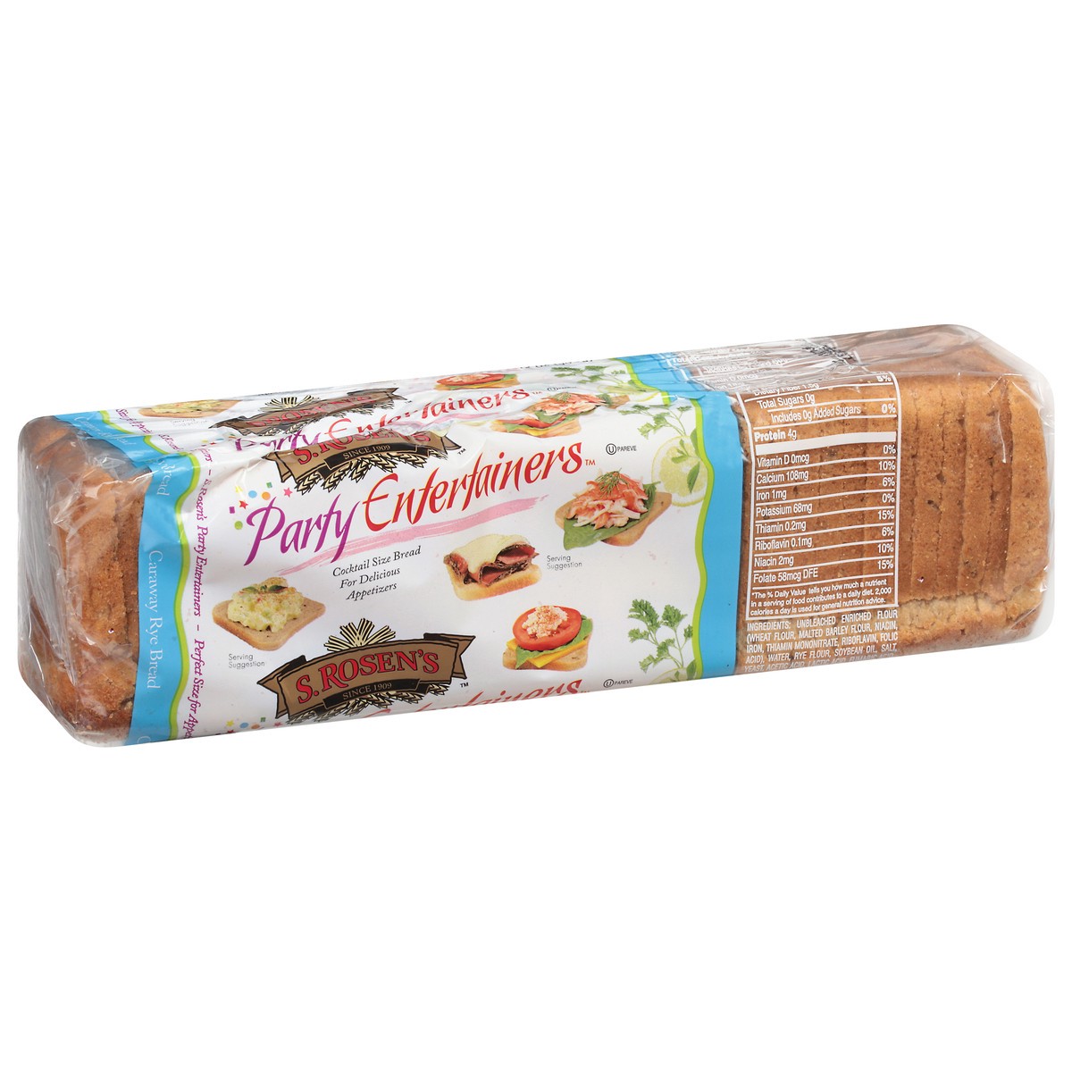 slide 3 of 11, S. Rosen's Caraway Cocktail Rye Bread, 12 oz