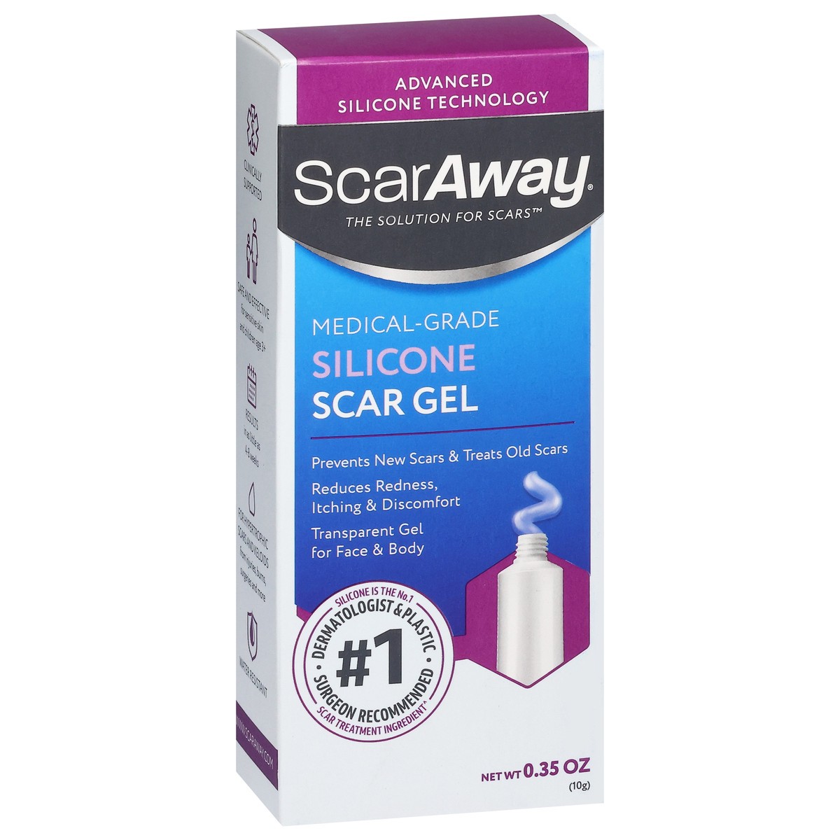 slide 6 of 13, ScarAway Silicone Scar Gel 0.35 oz, 1 ct