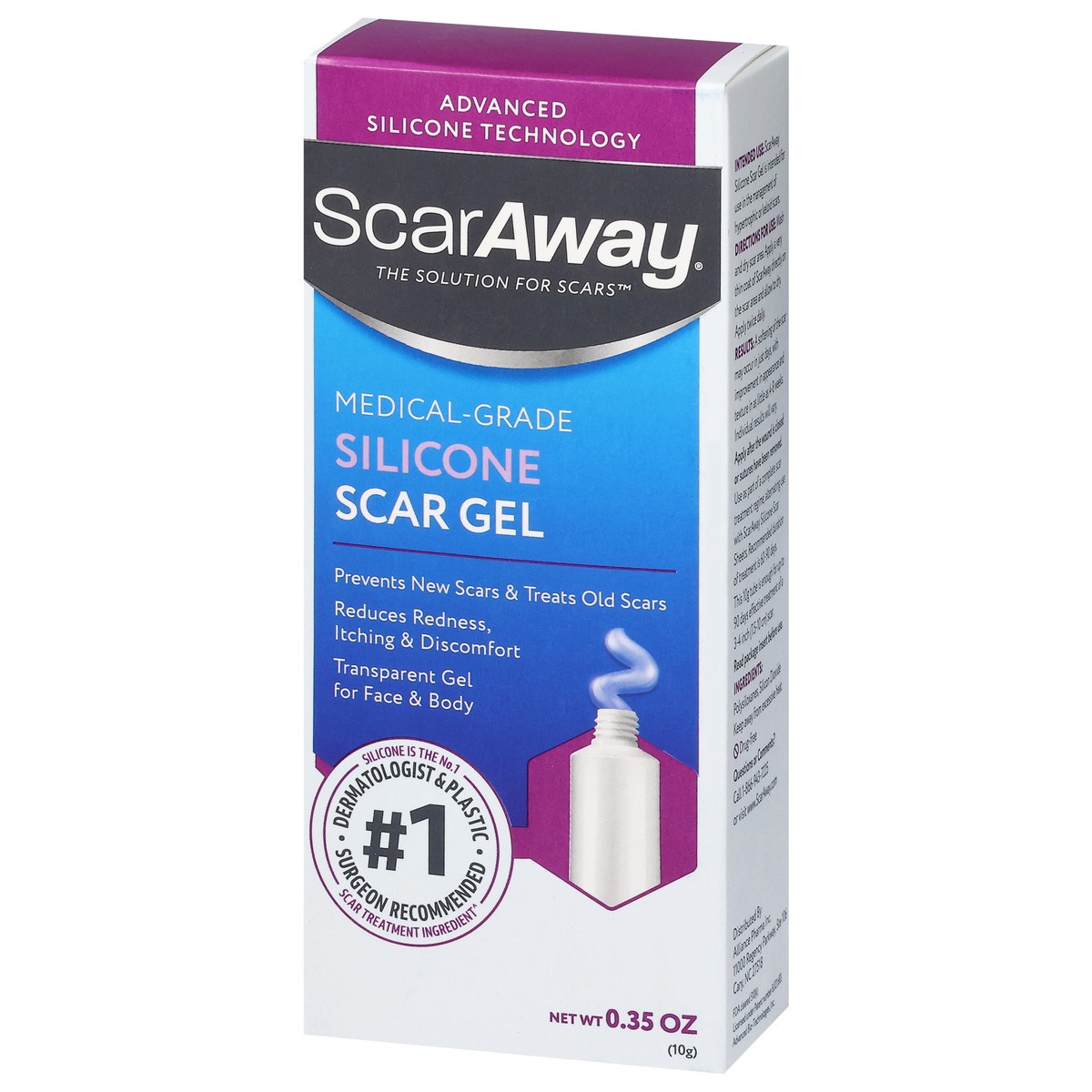 slide 11 of 13, ScarAway Silicone Scar Gel 0.35 oz, 1 ct