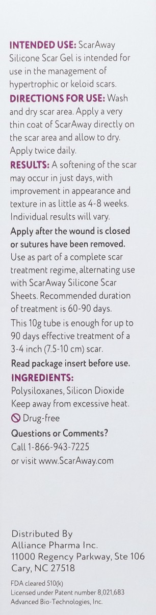 slide 10 of 13, ScarAway Silicone Scar Gel 0.35 oz, 1 ct