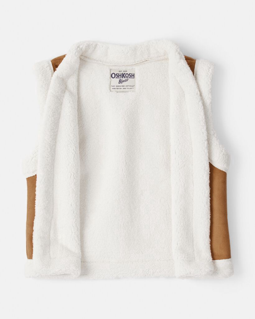 slide 3 of 3, Oshkosh Girls Fleece Sleeveless Vest - Brown Brown 8, 1 ct