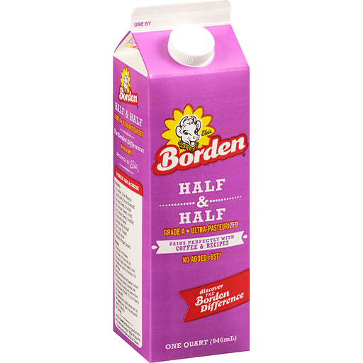 slide 5 of 5, Borden Half & Half, 1 qt