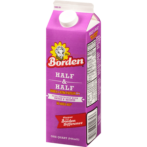 slide 4 of 5, Borden Half & Half, 1 qt