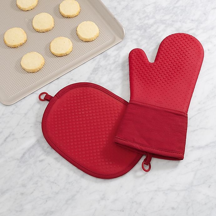 slide 2 of 6, OXO Good Grips Silicone Oven Mitt - Red, 1 ct