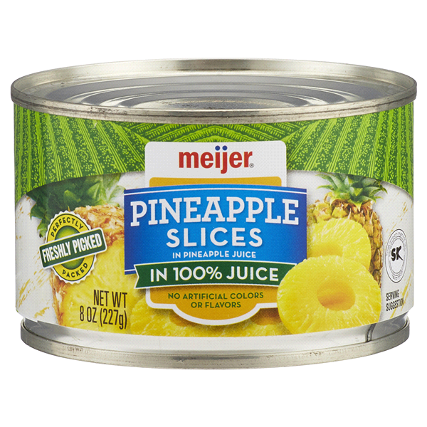 slide 1 of 4, Meijer Sliced Pineapple in Pineapple Juice, 8 oz