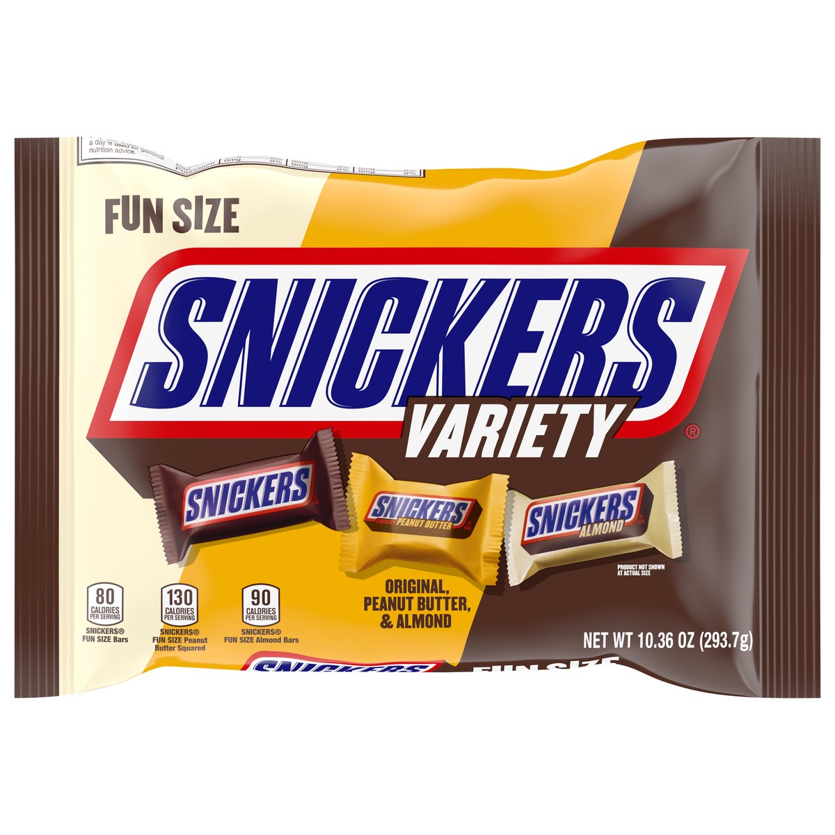 slide 1 of 6, SNICKERS Original, Peanut Butter & Almond Variety Pack Fun Size Chocolate Candy Bars, 10.36 oz, 10.36 oz