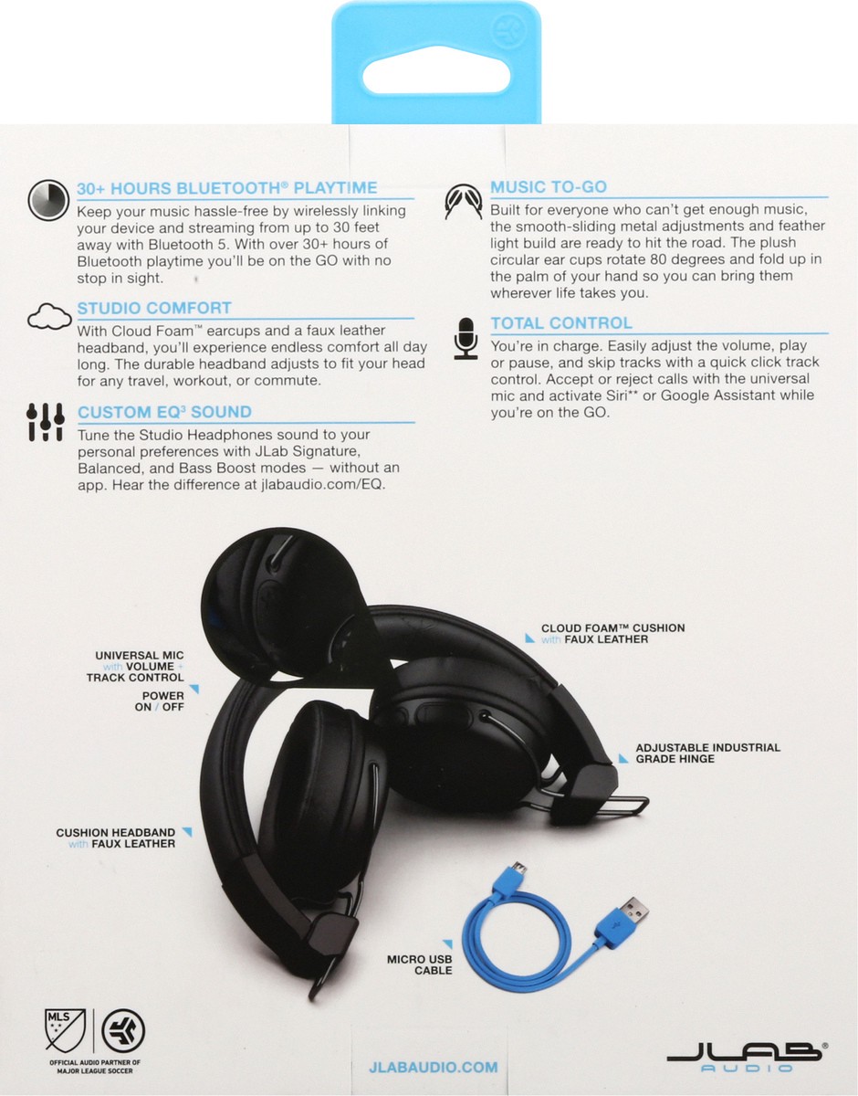 slide 9 of 9, JLab Studio Wireless On-Ear Headphones 1 ea, 1 ct