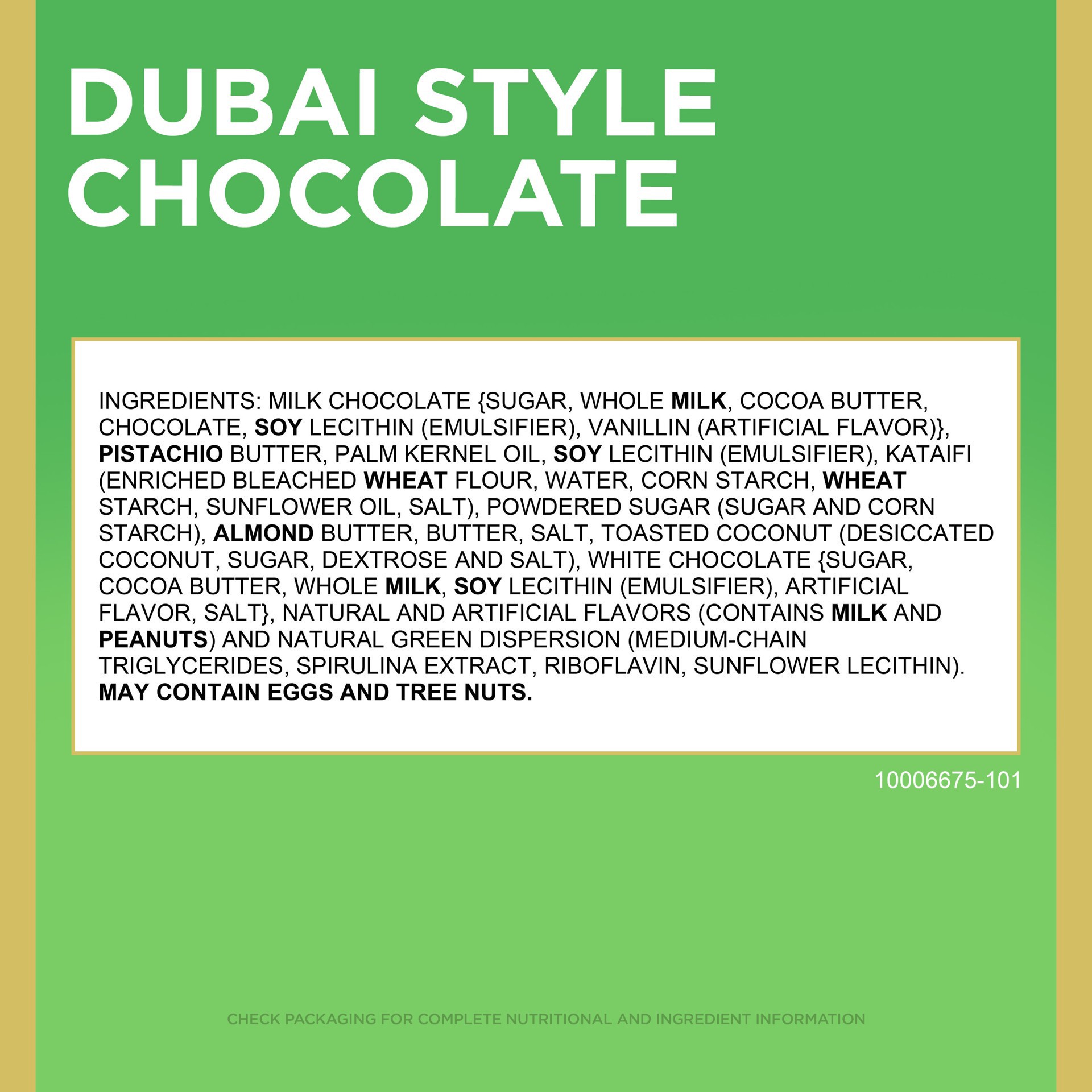 slide 5 of 5, RUSSELL STOVER Dubai Style Milk Chocolate Candy Bar with Pistachio & Kataifi Gift Bag, 4.2 oz., 4.2 oz