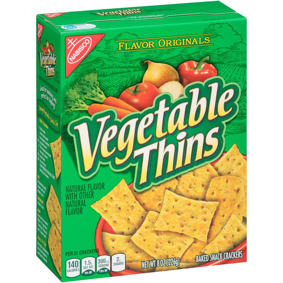 slide 2 of 8, Flavor Originals Vegetable Thins Crackers, 8 oz, 8 oz