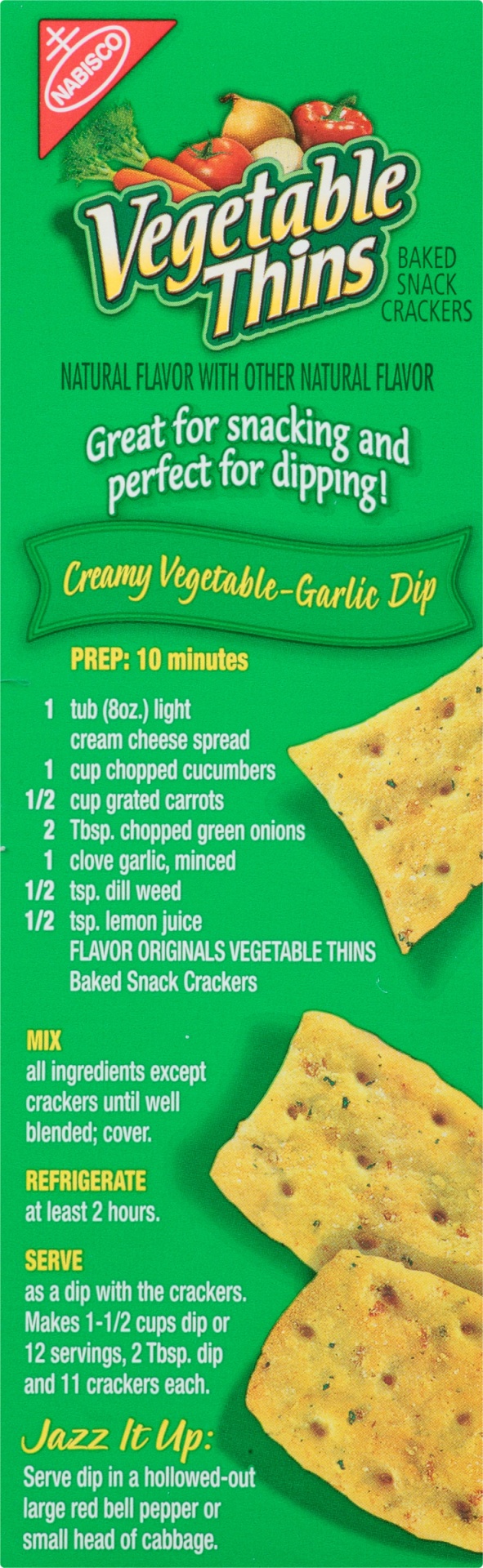 slide 4 of 8, Nabisco Flavor Originals Vegetable Thins Baked Snack Crackers, 8 oz