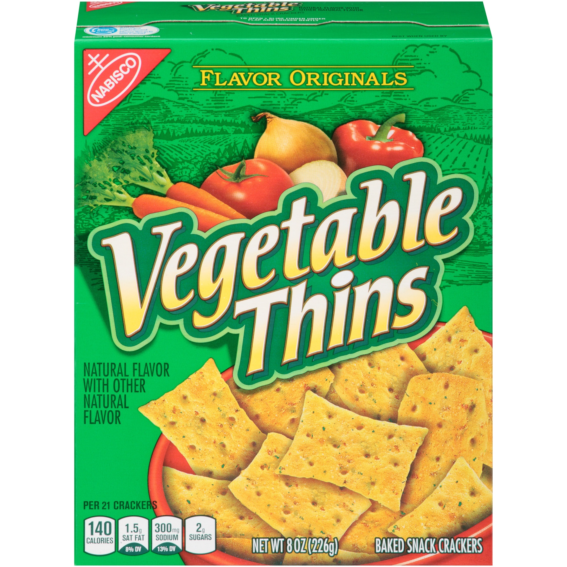 slide 1 of 8, Flavor Originals Vegetable Thins Crackers, 8 oz, 8 oz