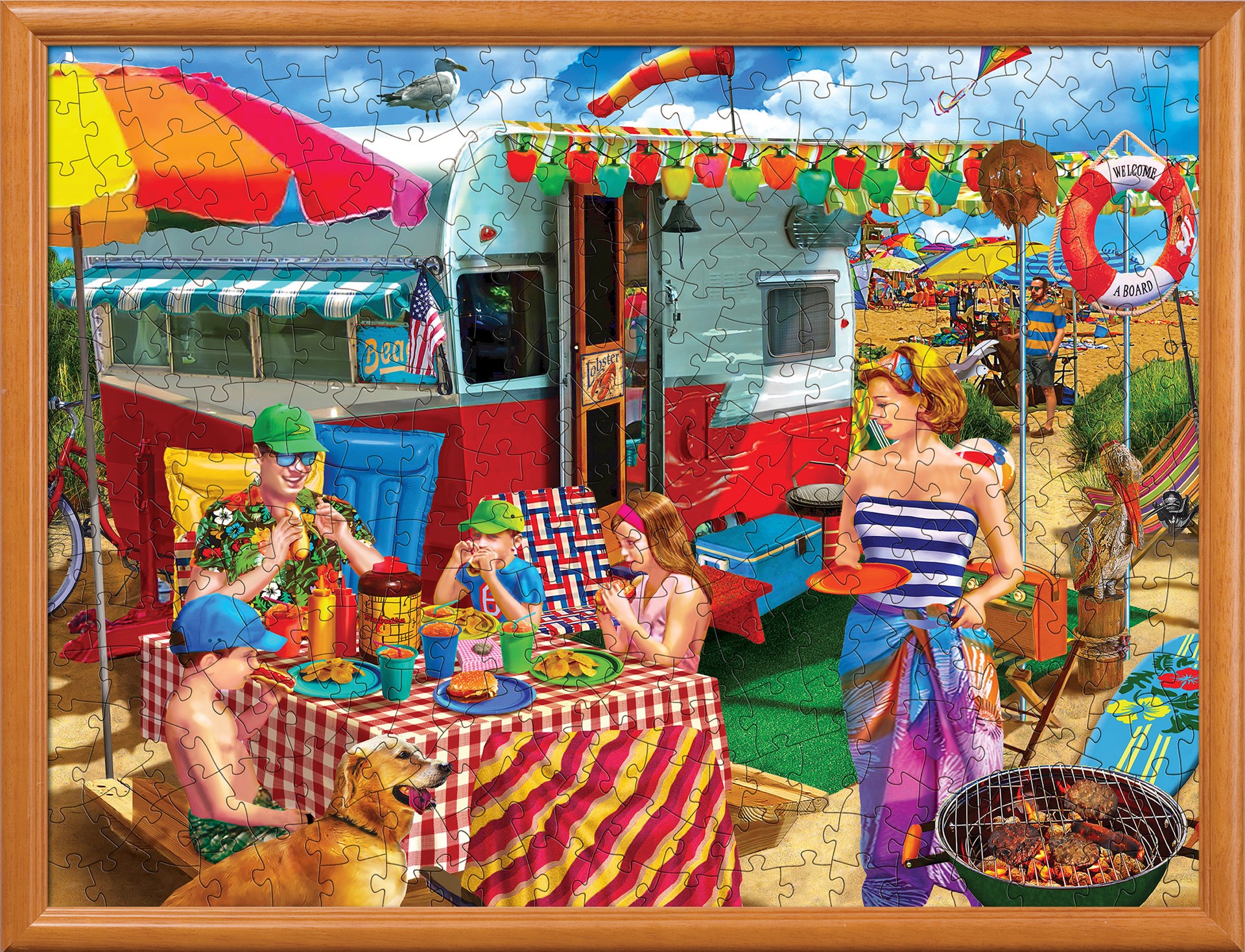 slide 2 of 6, Masterpieces Campside - Trip to the Coast 300 Piece EZ Grip Puzzle, 1 ct
