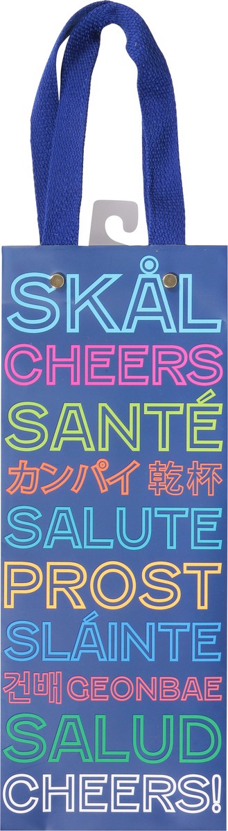 slide 5 of 11, Caspari Cheers Salud Prost Bottle Bag 1 ea, 1 ct