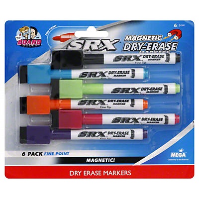 slide 1 of 1, The Board Dudes Fine Point Magnetic Dry Erase Markers, 6 ct