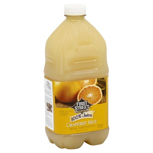 slide 1 of 1, First Street 100% Grapefruit Juice - 64 oz, 64 oz