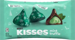 Hershey's Kisses Mint Truffle Flavored Christmas Candy Bag, 9 oz