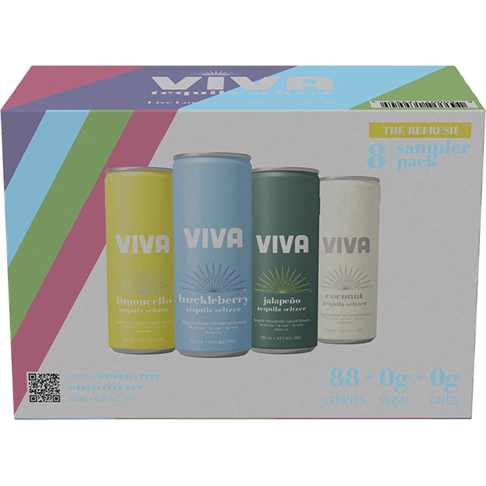 slide 1 of 1, Viva Tequila Seltzer Refresh Vp, 8 ct; 12 oz