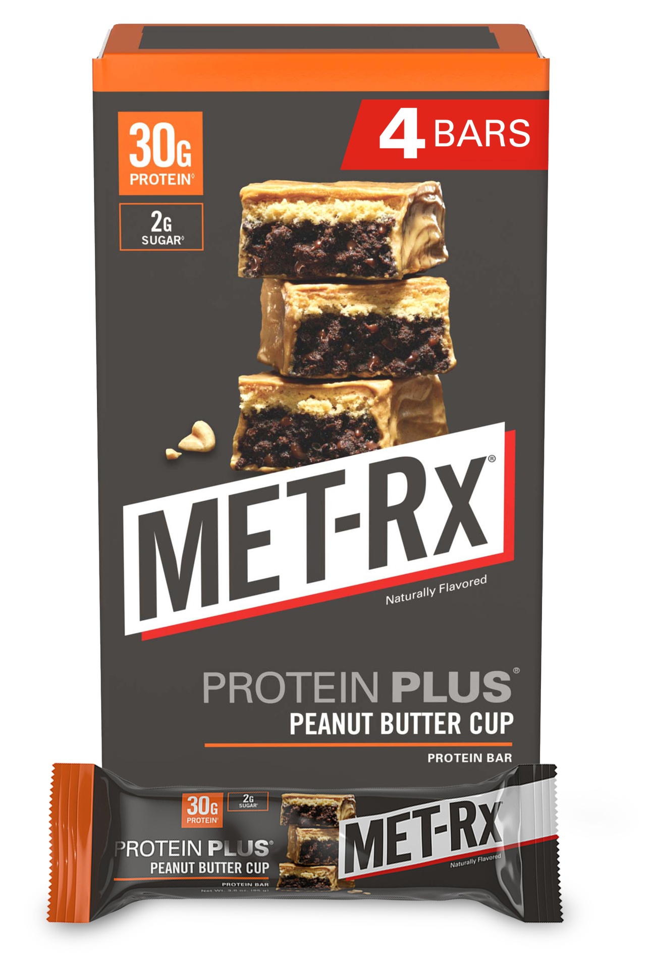 slide 1 of 9, MET-Rx Protein Plus Bars, Peanut Butter Cup Protein, 4 ct